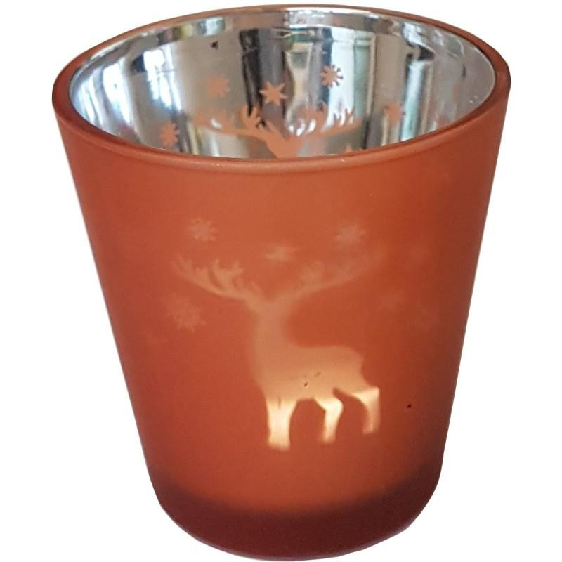 Teelichtglas Hirsch braun Teelichtglas Hirsch braun
