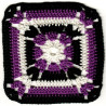 Untersetzer weiss/violett/schwarz - quadratisch