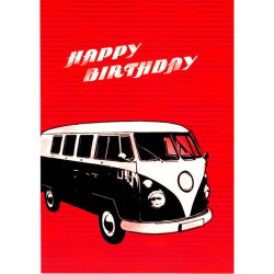 Postkarte VW-Bus Birthday