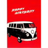 Postkarte VW-Bus Birthday