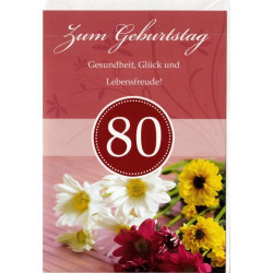 Geburtstagskarte 80 Blumen