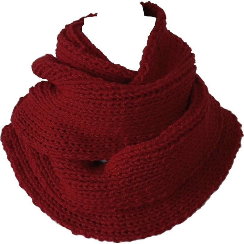 Schal Handgestrickt dunkelrot