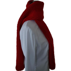 Schal Handgestrickt dunkelrot