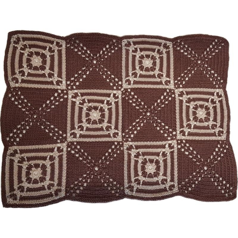 Tischset gehäkelt dunkelbraun/beige Tischset gehäkelt dunkelbraun/beige