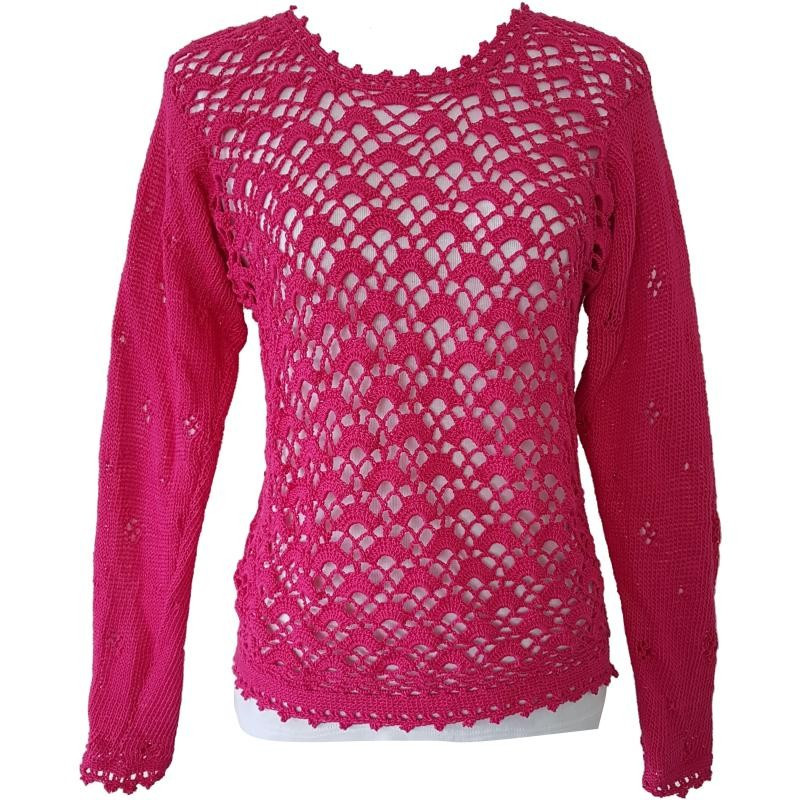 Langarmpullover Handarbeit pink